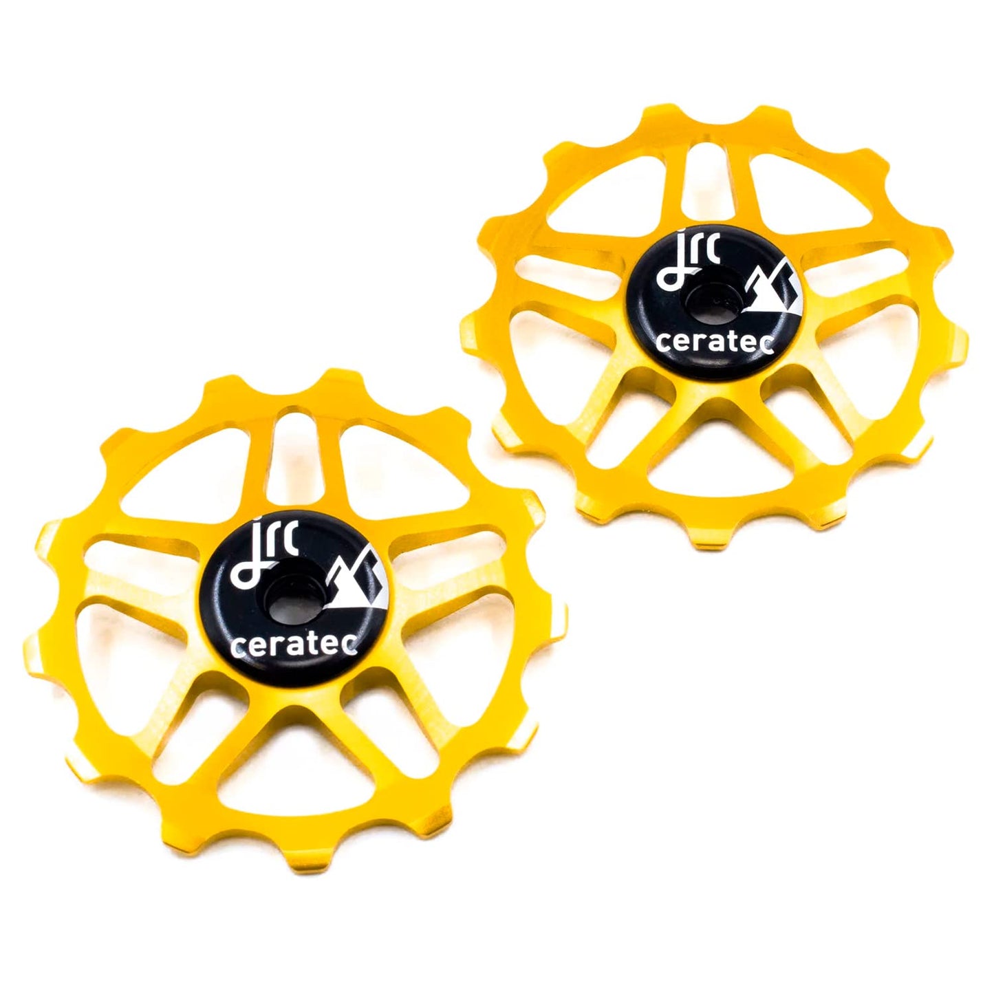 JRC Components Pair of 13T Jockey Wheels for Shimano MTB 12SPEED | Ceramic Derailleur Pulley Wheel | Hybrid Ceramic Bearing | MTB Bike Rear Derailleur Pulley Wheels |Hybrid Ceramic Pulley Wheels-Gold