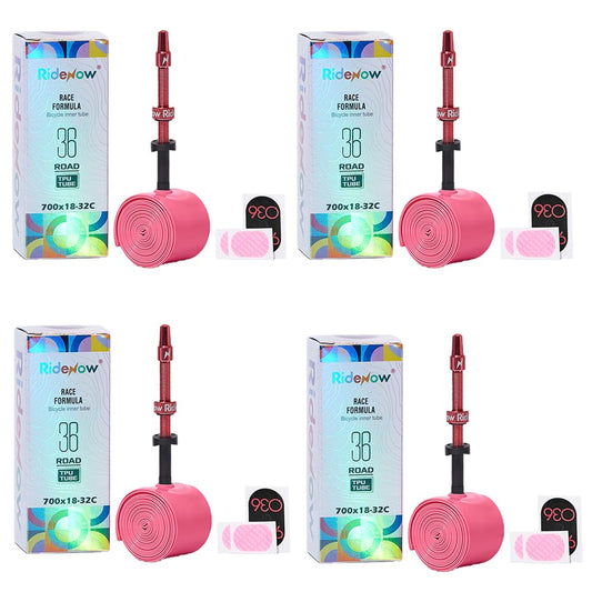 RIDENOWTECH TPU Inner Tube 700C x 18-32C / 32-47C with Metal Presta Removable Valve Cores Stem for Road & Gravel