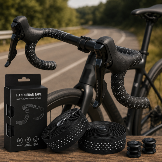 Road Bike Handlebar Tapes Made of EVA+PU Professional Road Bicycle Bar Tape Racing Bike Handle Wraps Bicycle Handlebar Grips Cover with End Plugs (White)
