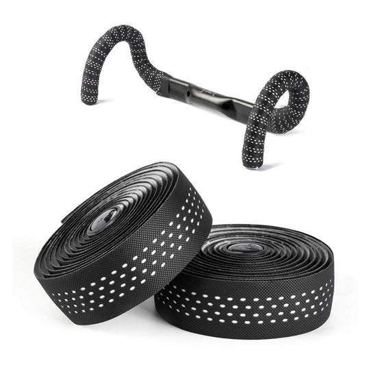 Road Bike Handlebar Tapes Made of EVA+PU Professional Road Bicycle Bar Tape Racing Bike Handle Wraps Bicycle Handlebar Grips Cover with End Plugs (White)