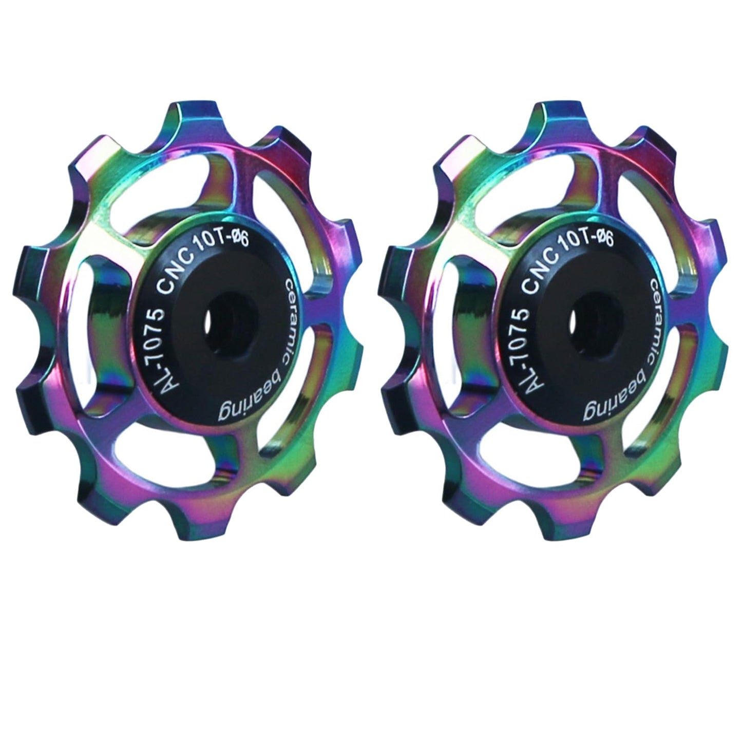 2pcs Bicycle Rear Derailleur Pulley 10T/11T/12T/13T/14T/15T/16T/17T Aluminum Alloy Jockey Wheel Ceramic Guide Pulley Bike Guide Roller Wheel for 4/5mm Guide Wheel (13TColourful)
