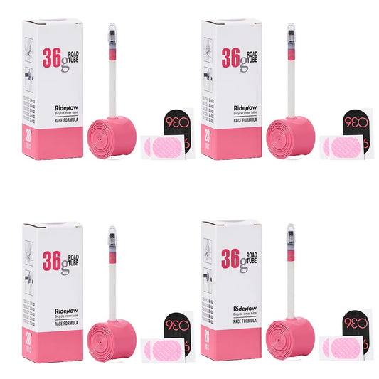 RIDENOW 4 Pack TPU Inner Tube 700C x 18-32C / 32-47C (ALLRoad & Gravel) / 650B / 650C / 520 Presta Valve Lightweight 36g (700C x 32-47C (65mm Valve 4-Pack))