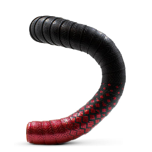 JRC Components Orimono Metallic Bicycle Handlebar Tape | Set of 2 Comfortable Bar Tape for Road Bike | Gravel Bicycle Handlebar Wrap with Bar End Plugs | Enhance Your Bike Grip - (Red)