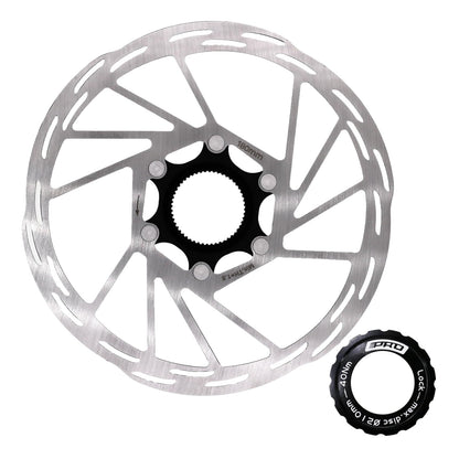 DJC Bike Center Lock Brake Rotor Disc 140mm 160mm 180mm 203mm MTB Road Bike Stainless Steel with Lockring iiipro (160mm)