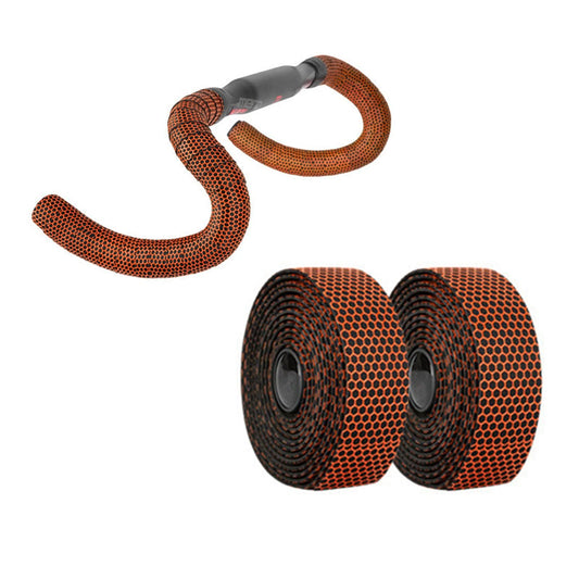 BESTYMXY Road Bike Handlebar Tapes Professional Bicycle Handlebar Tape Racing Bike Cycling Handle Wraps 2 Rolls with End Plug (Orange)