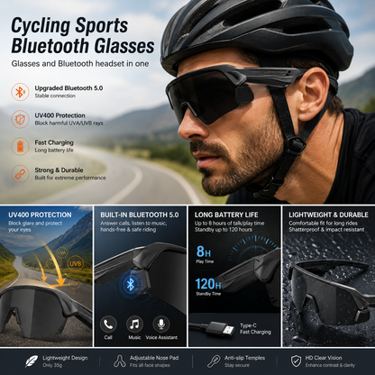 YJ006 Bluetooth Smart Cycling Glasses with Audio Headset