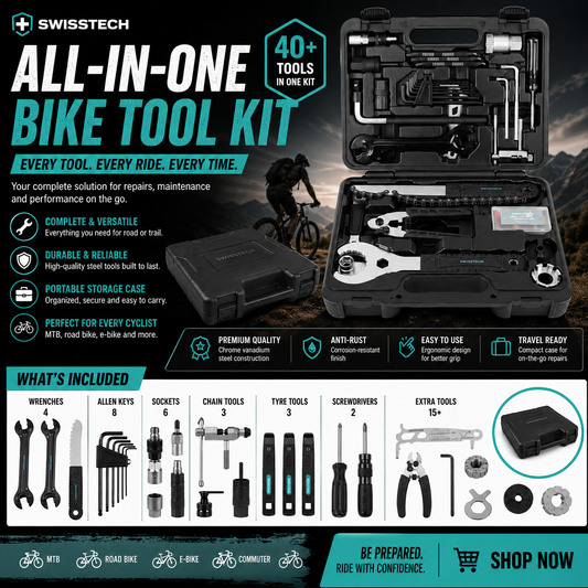 Swiss+Tech Pro Bike Repair Set - 30 Piece Kit with Case