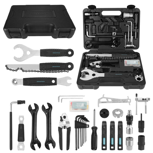 Swiss+Tech 30 Piece Bike Repair Tool Kit Bicycle Maintenance Tool Set with Storage Case Bike Accessories for Mountain/Road/Park Bike