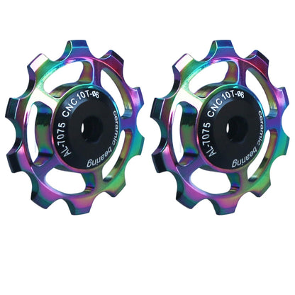 2pcs Bicycle Rear Derailleur Pulley 10T/11T/12T/13T/14T/15T/16T/17T Aluminum Alloy Jockey Wheel Ceramic Guide Pulley Bike Guide Roller Wheel for 4/5mm Guide Wheel (13TColourful)